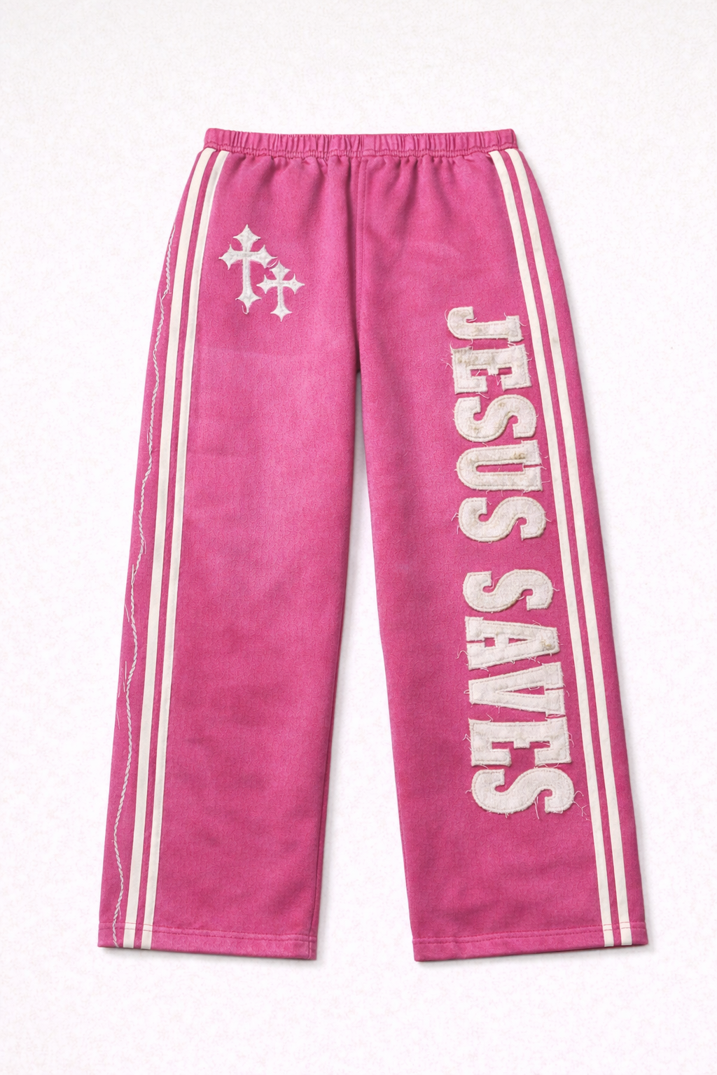 "Luminous Pink" Jesus Saves Sweatpants