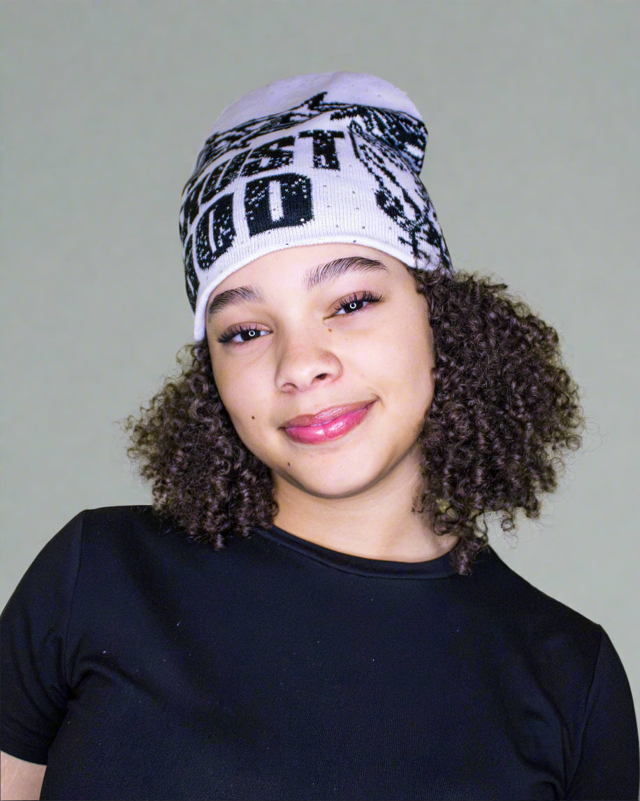 "Frost White" Trust God Silk Lined Crown Beanie