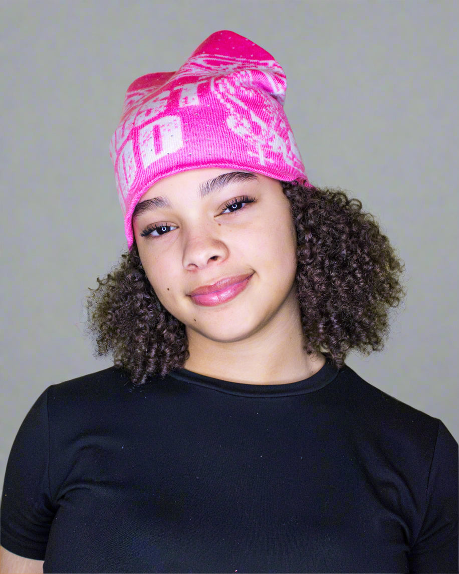 "Luminous Pink" Trust God Silk Lined Crown Beanie