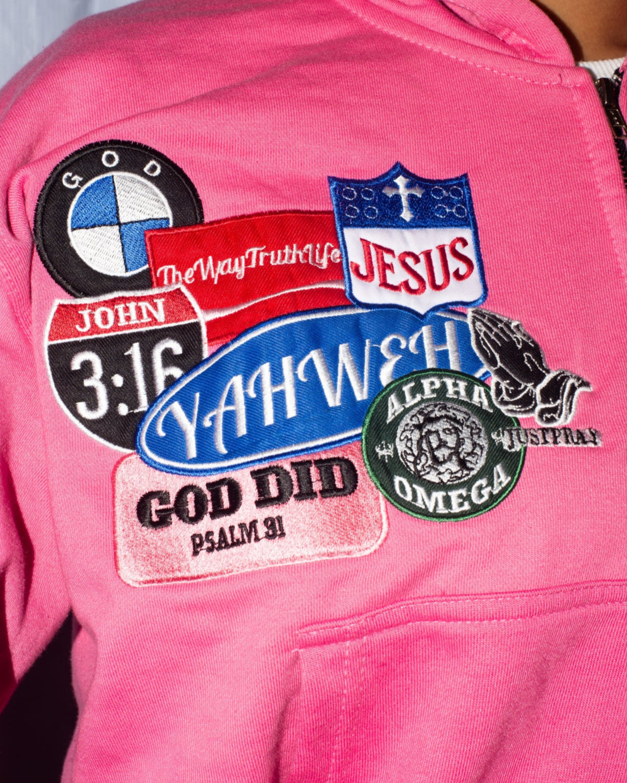 "Pink" Savior Zip Up Hoodie