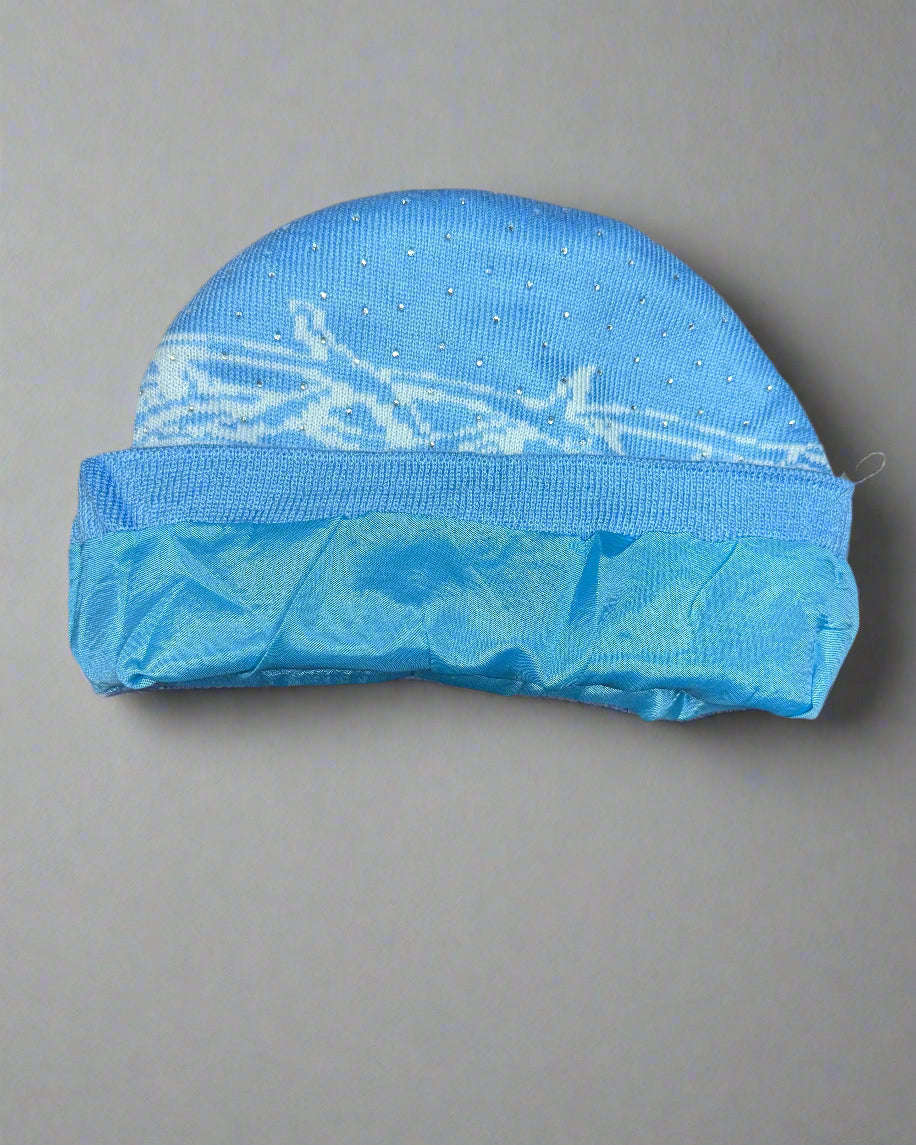 "Azure Blue" Trust God Silk Lined Crown Beanie