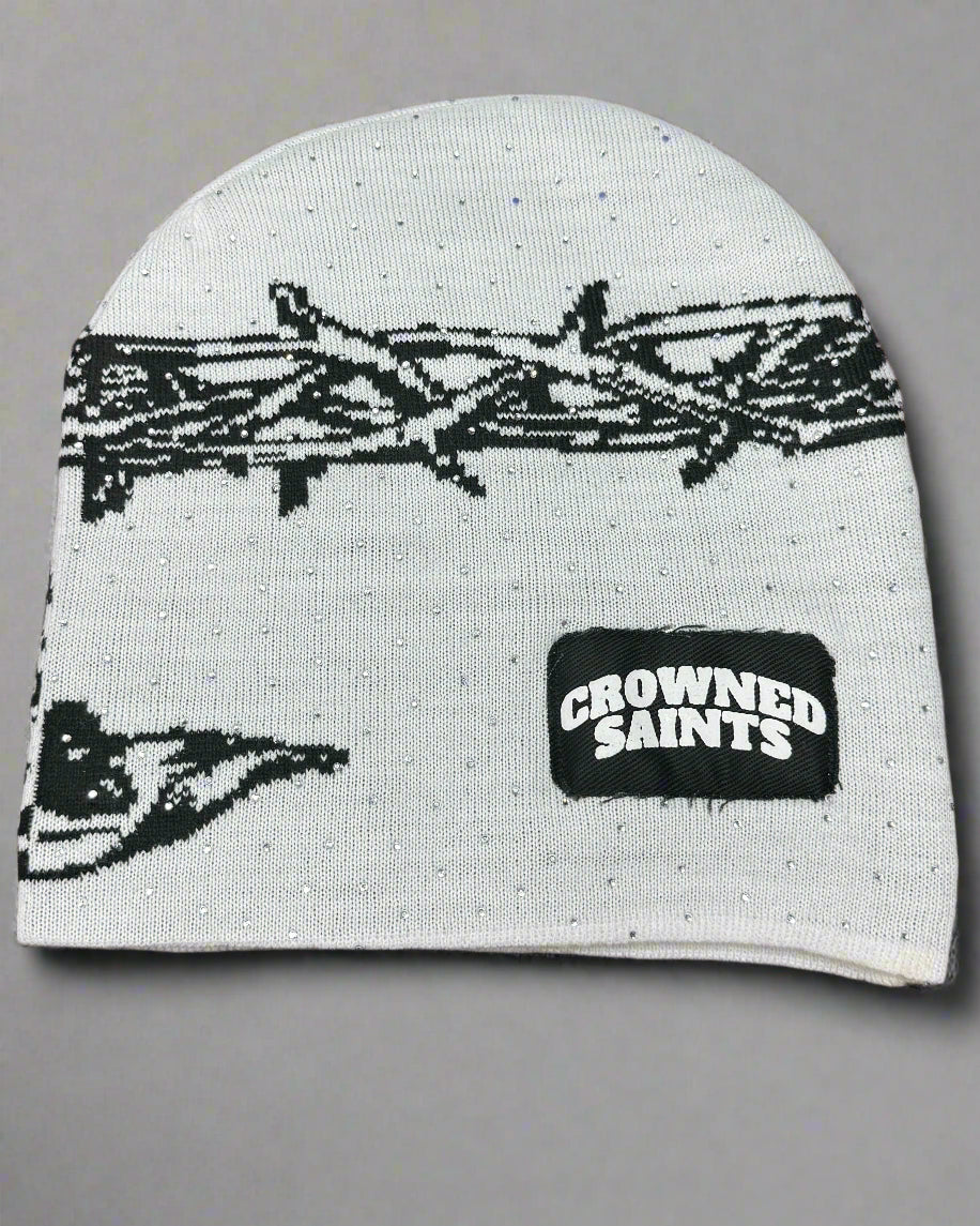 "Frost White" Trust God Silk Lined Crown Beanie