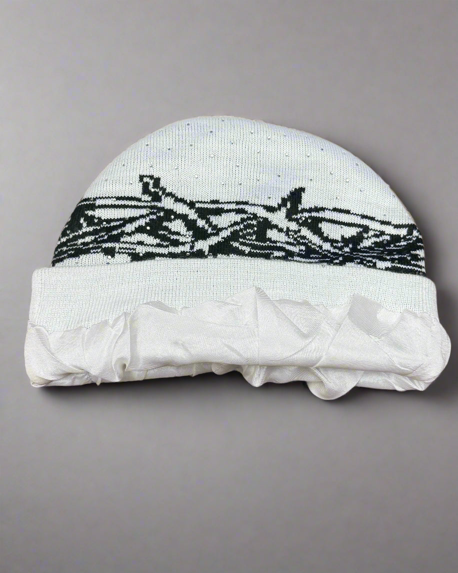 "Frost White" Trust God Silk Lined Crown Beanie