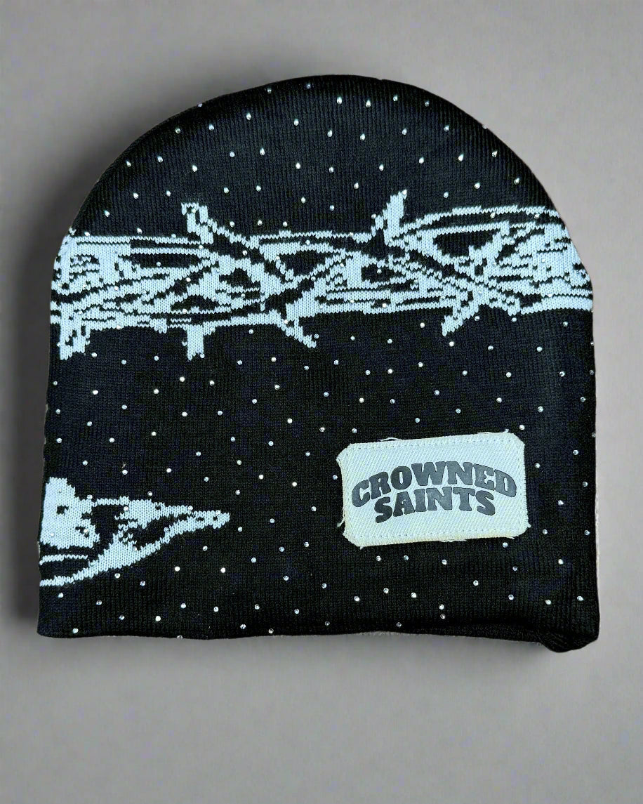 "Ash Black" Trust God Silk Lined Crown Beanie